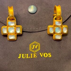 Julie Vos Savoy cross drop earrings